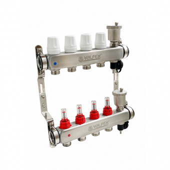 Коллекторная группа с расходомерами и регулирующими клапанами 5 выходов 3/4" VALFEX