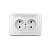 розетка двойная скрытой установки б/з 10а белый universal валери