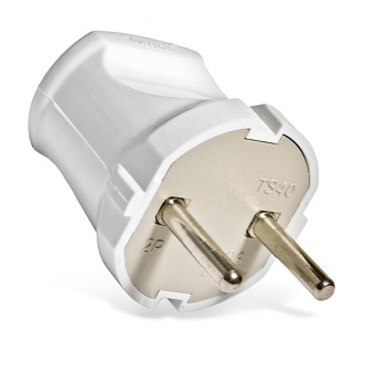 Вилка прямая б/з белая 6 А 250 В UNIVersal