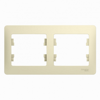 Рамка 2 поста горизонтальная бежевый SE Glossa