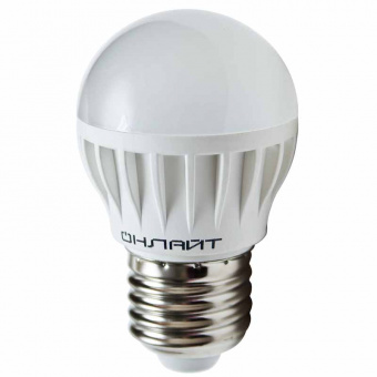 Лампа светодиодная Е27 10 Вт 2700К шар теплый ОНЛАЙТ