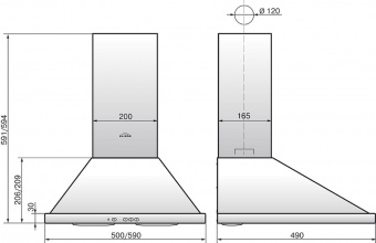 Вытяжка купольная 60 см, серая ELIKOR Оптима2