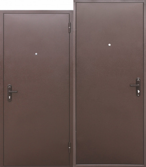 Дверь входная 4,5 см металл/металл антик медь 960 мм левая ПРОРАБ