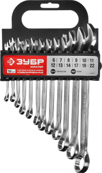 Набор ключей комбинированных гаечных на подвесе 6-22 мм (12 шт) ЗУБР