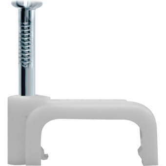 Скоба для кабеля пластиковая прямоугольная 8 мм (50 шт) NAVIGATOR