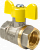кран шаровой газовый никелированный 1/2" (15 мм) в/в бабочка valfex