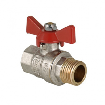 Кран шаровой 1/2" (15 мм) в/н бабочка никелированый VALTEC