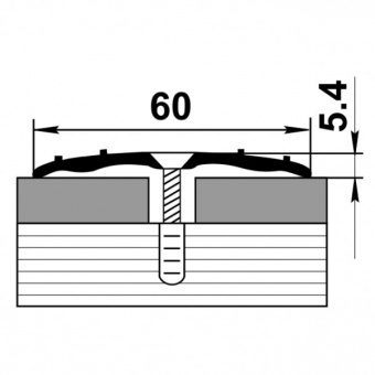 Порог алюминиевый стыковочный 60 мм х 0,9 м дуб арктик 105 ЛУКА1