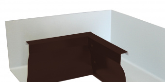 Угол желоба внутренний для металлического водостока шоколад RAL 8017 GRANDLINE Vortex2