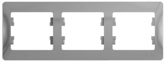 Рамка 3 поста горизонтальная алюминий SE Glossa
