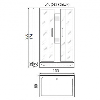 Душевая кабина Quadro Б/К 100/80/26 МТ RIVER2