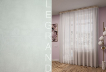 Тюль Лен 300х260 с утяжелителем белый LEGRAND