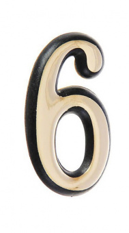 Цифра 6 самоклеящаяся золото АЛЛЮР