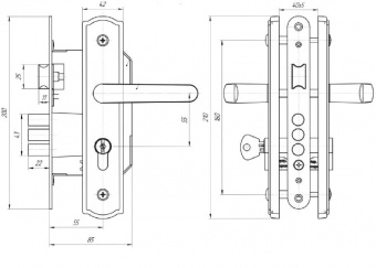 Замок врезной универсальный медь AVERS ЗВ4-1-81