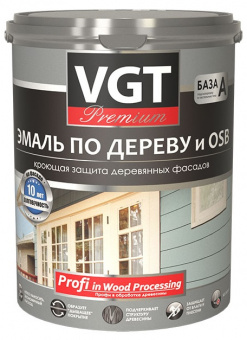 Эмаль акриловая для дерева и OSB стальной серый 1 кг VGT
