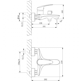 Смеситель для ванны LEMARK Linara LM0414C1