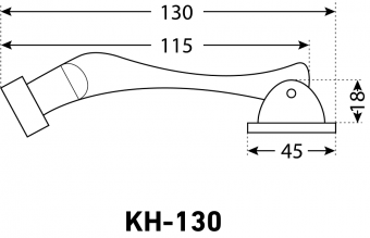 Упор дверной KH-130 WW белый "козья ножка"1