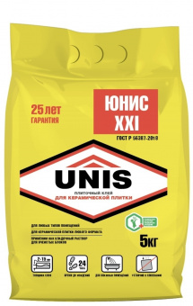 Клей для плитки класс C0T 5 кг UNIS XXI (6 шт/уп)