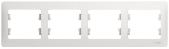 Рамка 4 поста горизонтальная белый SE Glossa