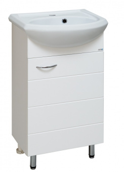Тумба Кипарис 45 белая с раковиной Уют 45 RUNO