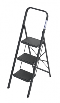 Стремянка стальная с широкими ступенями 3 ступени ALUMET