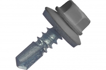 Саморезы кровельные сверло 5,5х19 мм серый графит RAL7024 (70 шт) Саморезы кровельные сверло 5,5х19 мм серый графит RAL7024 (70 шт)