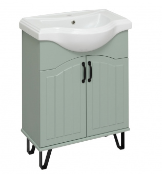 Тумба 650 мм напольная Марсель мята с раковиной Классик 65 RUNO