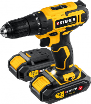 Аккумуляторная дрель-шуруповерт STEHER CD-160-2 16 В 2 Ач