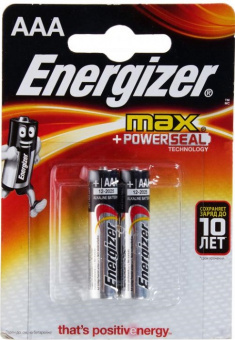 Батарейка щелочная AAA мизинчиковая LR3 ENERGIZER Max (2 шт)