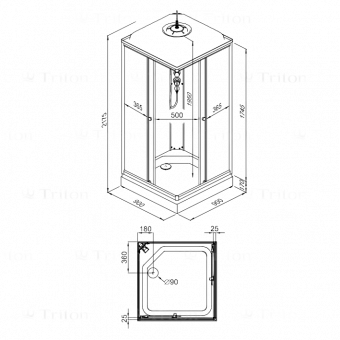 Душевая кабина Риф Quadro 90/17 ТРИТОН1