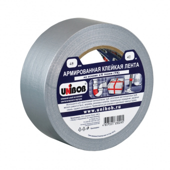 Лента клеящая армированная 48 мм х 10 м металлик UNIBOB