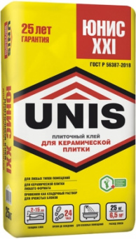 Клей для плитки класс C0 T 25 кг UNIS XXI (48 шт/под)