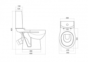 Унитаз-компакт SANTEK Аллегро Лайт косой выпуск с сиденьем дюропласт1