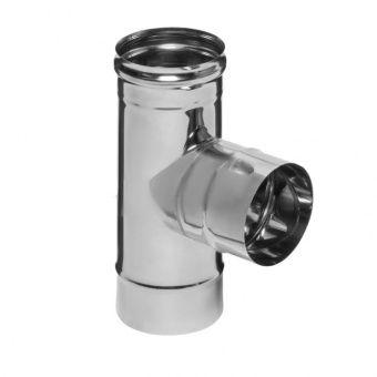 Тройник нержавеющий 130 мм, 90 градусов FERRUM