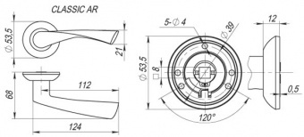 Ручки раздельные FUARO CLASSIC AR SN/CP-3 матовый никель/хром1