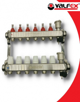 Коллекторная группа с расходомерами и регулирующими клапанами 6 выхода 3/4" VALFEX