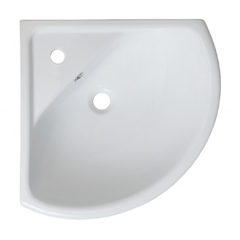 Тумба Бис 55 белая правая угловая с раковиной Элегия 46 RUNO3