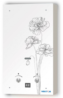 Колонка газовая VEKTOR 10 G черный цветок2