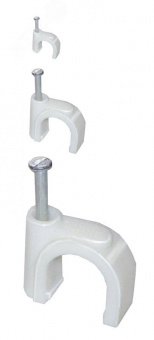 Скоба для кабеля пластиковая круглая 6 мм (100 шт) IEK