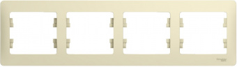 Рамка 4 поста горизонтальная бежевый SE Glossa