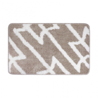 Коврик для ванной комнаты 50х80 см бело-коричневый IDDIS Base